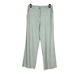 Womens Linen Wide Leg Pants Large Coastal Euro Summer Beachy Resort Minimalist